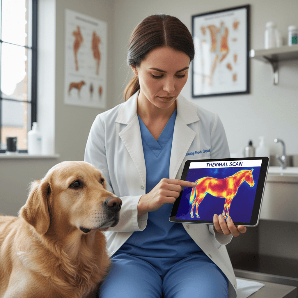 Thermal images displayed on a tablet screen
